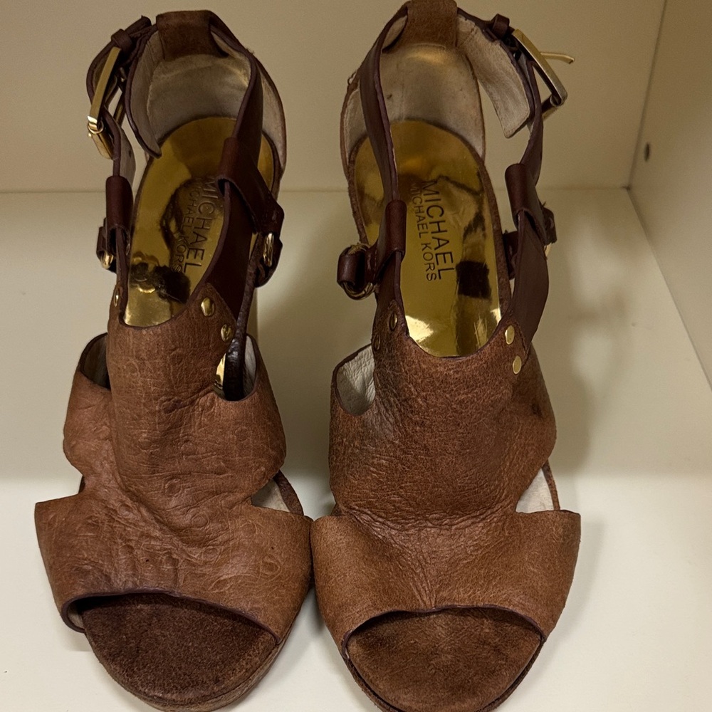 Michael Kors Brown Leather Heels